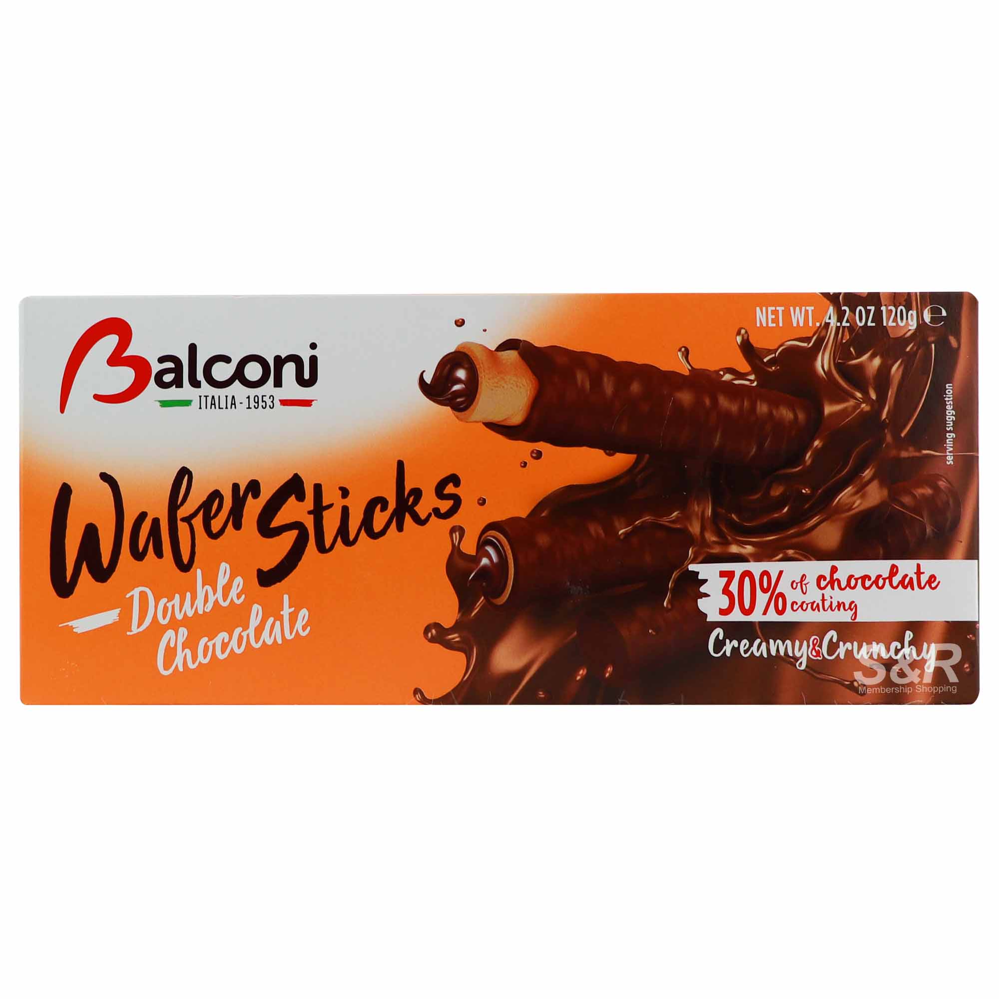 Balconi Double Chocolate Wafer Sticks 120g Balconi Double Chocolate Wafer Sticks 120g